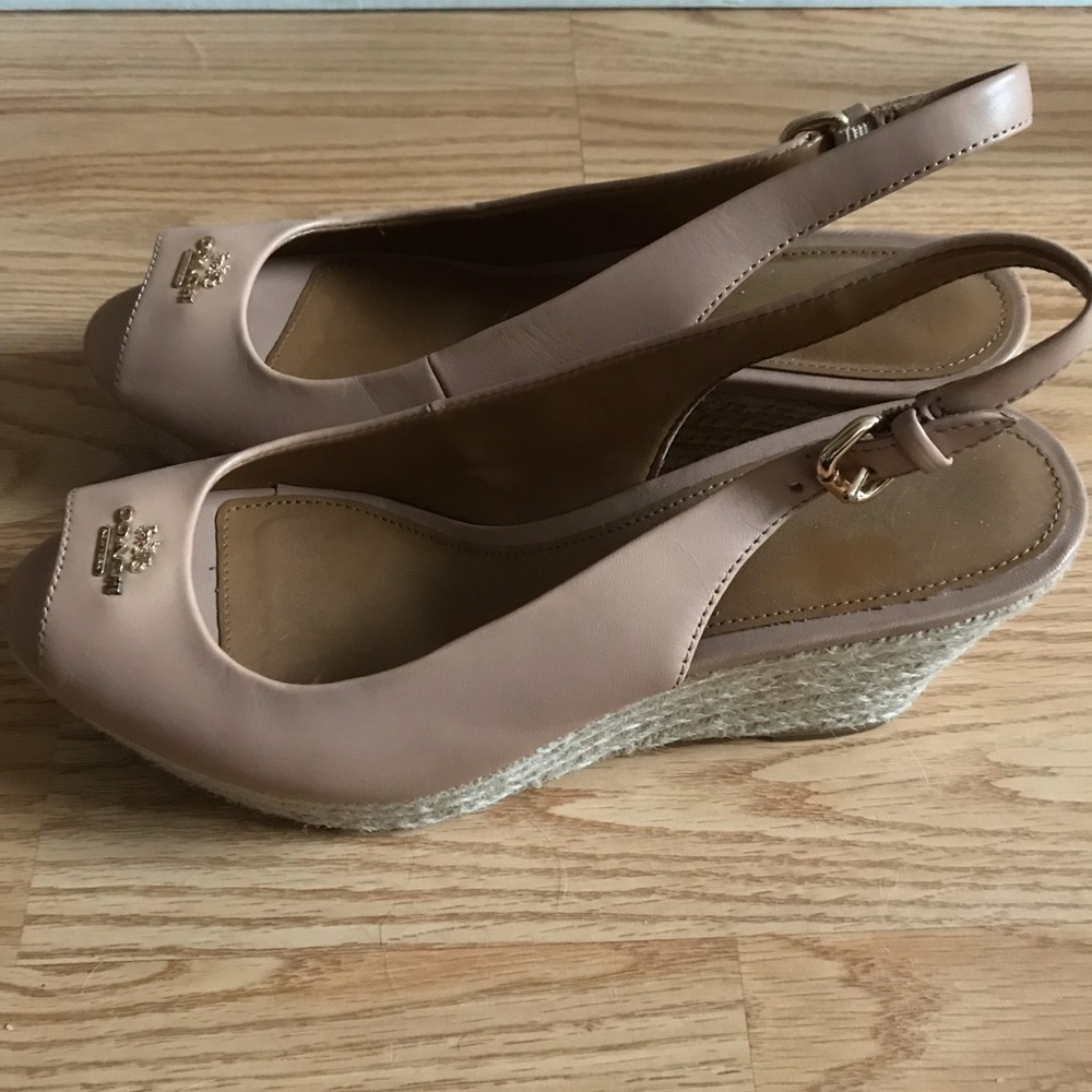 Coach peep toe wedge